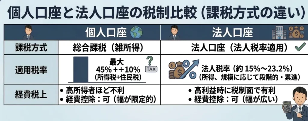 海外FXの個人口座と法人口座の違い
