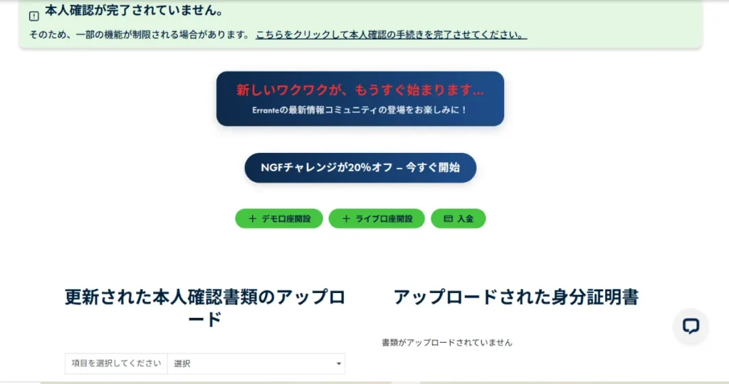 Erranteの始め方・口座開設方法