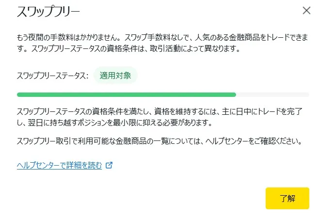 特定通貨がスワップフリーに対応