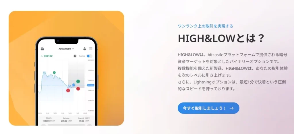 バイナリーオプション取引にも対応している