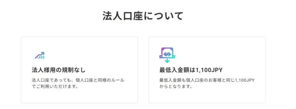 取引条件やレバレッジは基本的に同一