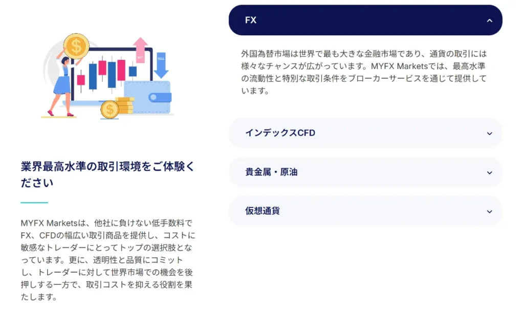 MYFX Marketsで評判の取り扱い銘柄