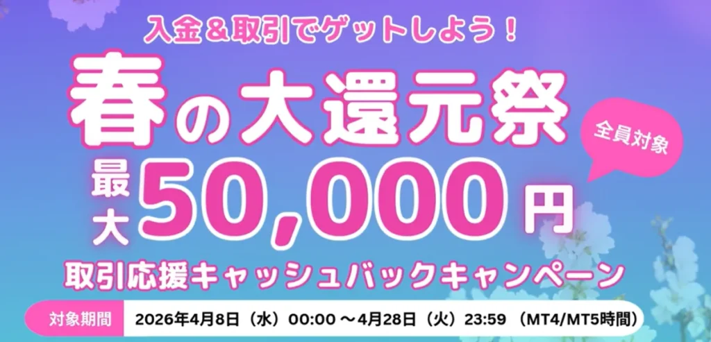 MYFX Marketsで評判のキャッシュバック50,000円