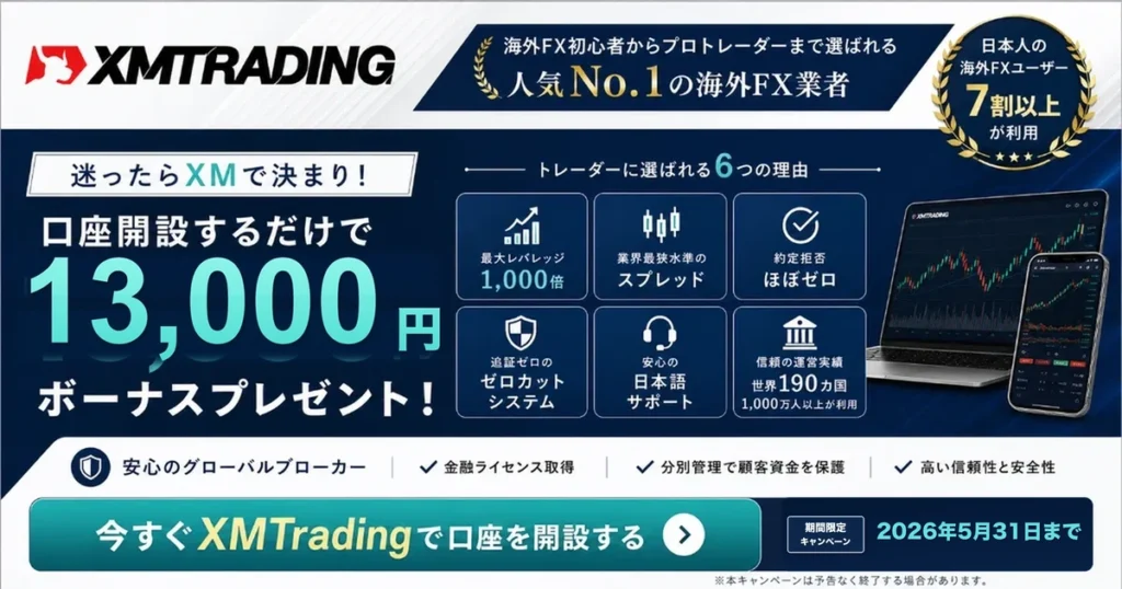 海外FXにおすすめの業者はXM