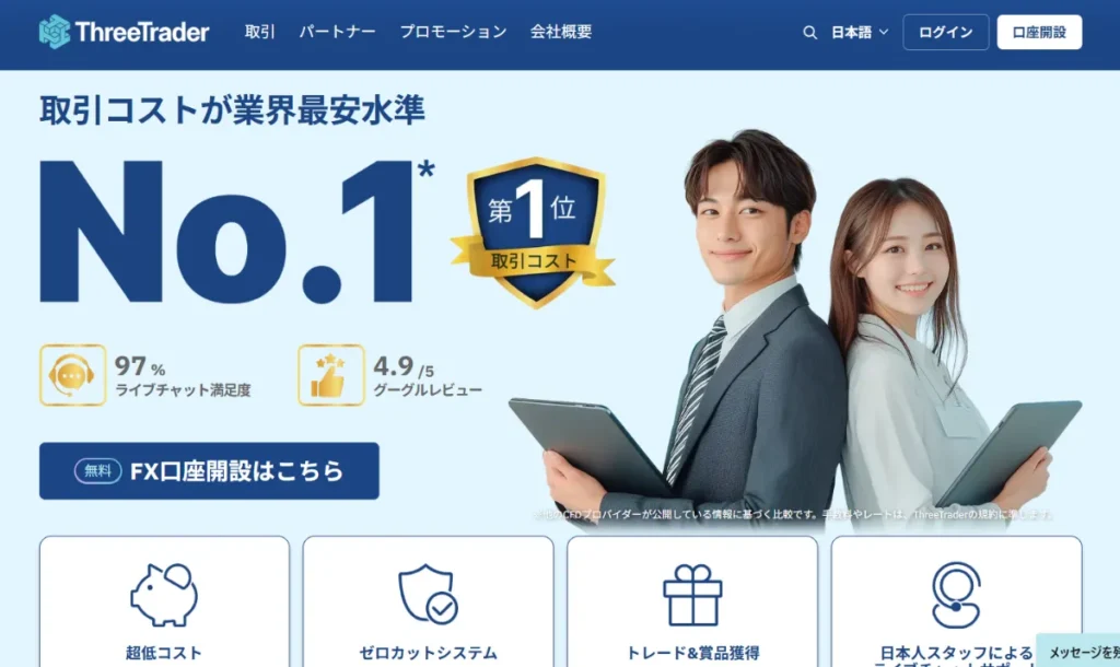ThreeTraderは最低入金額が低いおすすめの海外FX業者